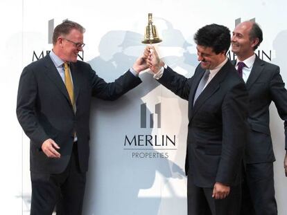 El equipo directivo de Merlin Properties en el estreno bursátil de la Socimi