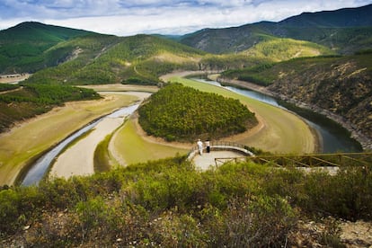 El meandro del Melero con el río Alagón, en Las Hurdes (Cáceres).