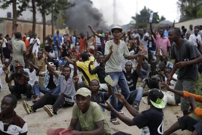 Manifestación, en Bujumbura, contra el tercer mandato del presidente de Burundi Pierre Nkurunziza.