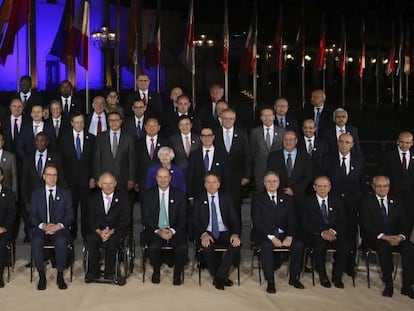 Os membros da reunião de ministros de Finanças do G20.