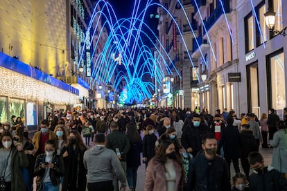 Aglomeraciones en la calle Preciados, Madrid el pasado domingo