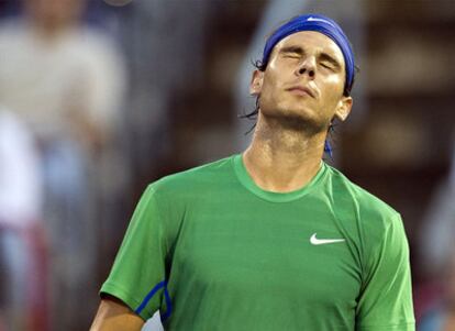 Rafael Nadal, durante su encuentro con el croata Ivan Dodig en el Master 1000 de Montreal.