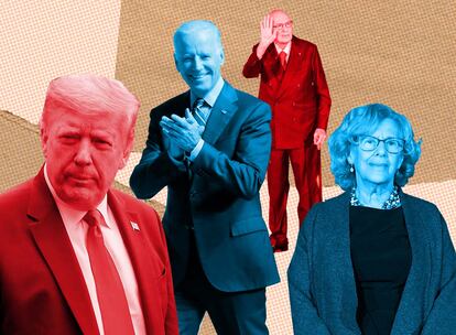 Donald Trump, Joe Biden, Giorgio Napolitano y Manuela Carmena, algunos de los líderes políticos que decidieron alargar (o iniciar) su carrera tras superar los setenta años.