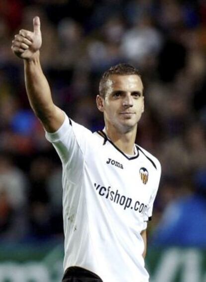 Soldado, durante un partido de esta temporada