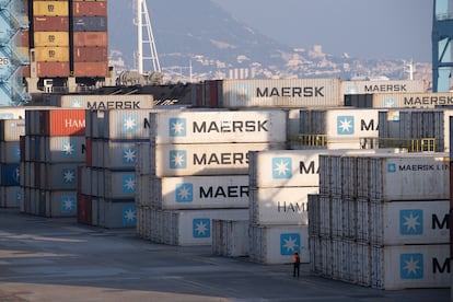 Uno de los patios de contenedores del puerto de Algeciras, esta pasada semana.