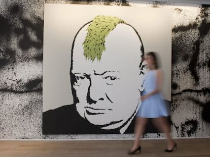 Churchill, visto por Banksy, em Londres.