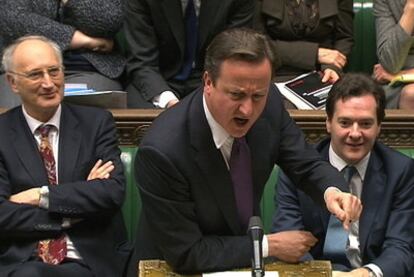 El primer ministro británico, David Cameron, durante el debate parlamentario sobre las reformas en la UE.