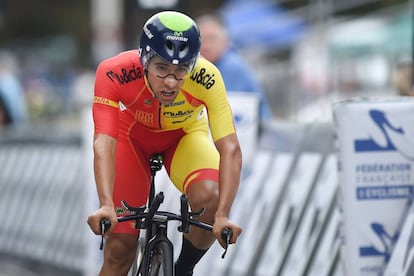 Jonathan Castroviejo, durante el Europeo 2016, que ganó.
