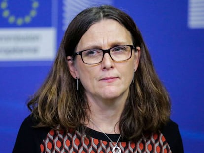 A comiss&aacute;ria europeia de Com&eacute;rcio Cecilia Malmstrom.