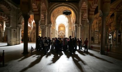 Visitors to the Mosque-Cathedral of Córdoba.