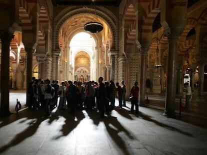 Visitors to the Mosque-Cathedral of Córdoba.