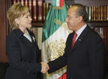 Hillary Clinton y Felipe Calderón