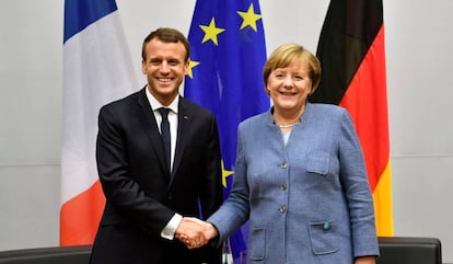 Macron y Merkel en la Cumbre del Clima (COP23) en Bonn, este martes 15 de noviembre de 2017
