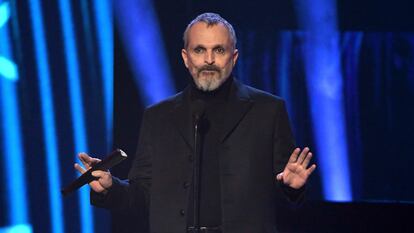 Miguel Bosé, en los premios Grammy Latinos de noviembre de 2018 celebrados en Las Vegas, Nevada.