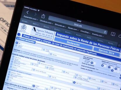 Una declaración de la renta en formato electrónico.