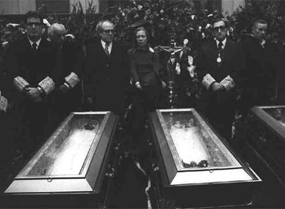 Imagen del funeral de los abogados asesinados en Atocha.