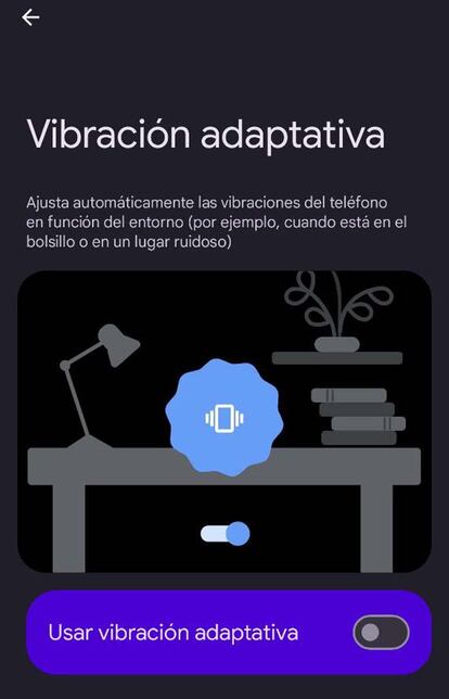 Función Vibración adaptativa de los Pixel