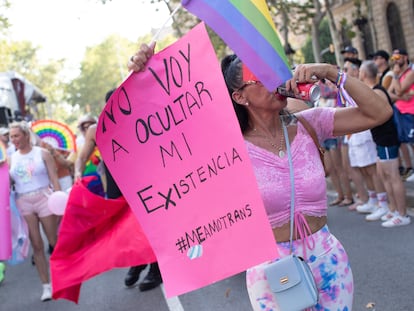 Una manifestante durante el Orgullo de Barcelona del año pasado.
