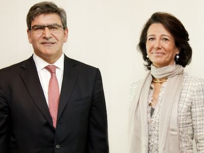 Jos&eacute; Antonio &Aacute;lvarez, consejero delegado del Santander, y Ana Bot&iacute;n, presidenta.
