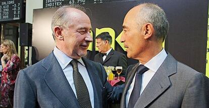 Rodrigo Rato, presidente de Bankia, y Rafael del Pino, el presidente de Deutsche Bank en España