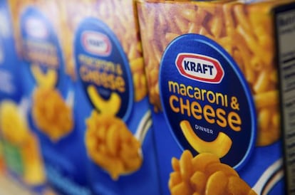 Cajas de macarrones y queso de Kraft Foods.