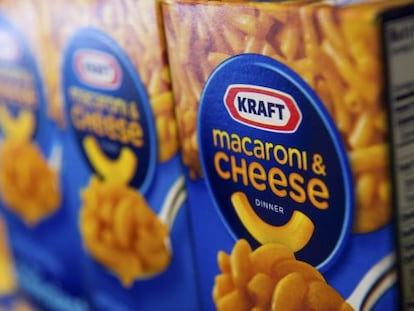 Cajas de macarrones y queso de Kraft Foods.