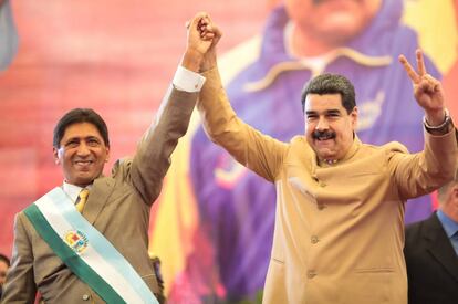 Maduro en el juramento del gobernador de Barinas, Argenis Ch&aacute;vez.