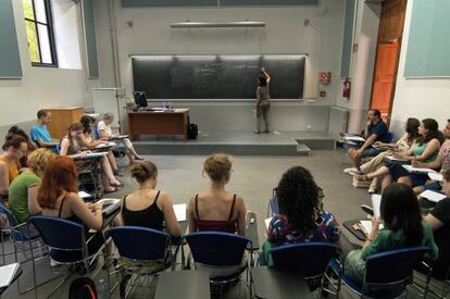 Estudiantes en la ‘Estada Lingüística d’Estiu’.