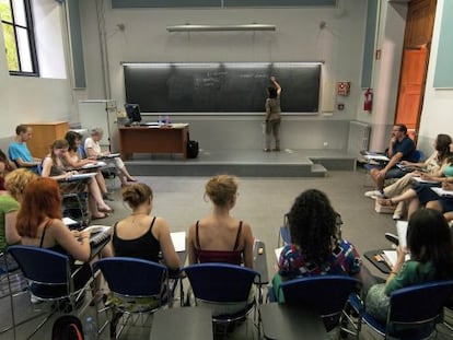 Estudiantes en la ‘Estada Lingüística d’Estiu’.