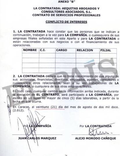 Otro de los contratos de asesoramiento entre la petrolera y la familia Morodo.