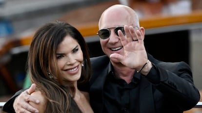 Lauren Sánchez y Jeff Bezos, el sábado en Venecia por su boda.