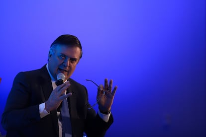 Marcelo Ebrard este martes en el foro 'México: Impulsando la Competitividad de América del Norte', en Ciudad de México.