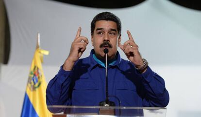 El presidente de venezolano, Nicol&aacute;s Maduro, en una rueda de prensa en Caracas el pasado mi&eacute;rcoles.
 