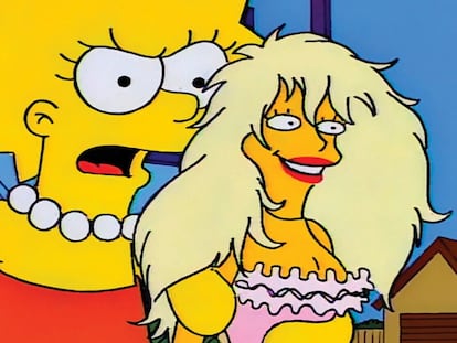 Lisa Simpson con su trasunto de Barbie, Stacy Malibú.