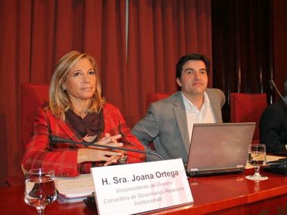 La vicepresidenta de la Generalitat Joana Ortega en el Parlament.