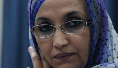 La activista saharaui Aminatou Haidar en su vista a Washington DC el pasado 24 de marzo de 2014.