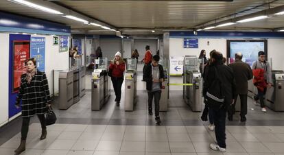 Estaci&oacute;n de Metro de Pac&iacute;fico, en Madrid.