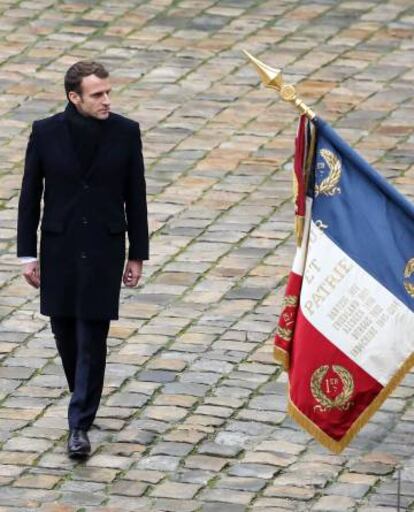 El presidente de Francia Emmanuel Macron en París el 26 de noviembre.