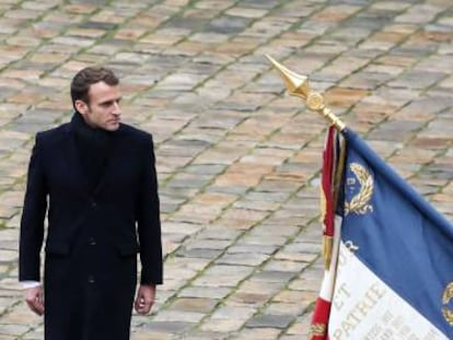 El presidente de Francia Emmanuel Macron en París el 26 de noviembre.