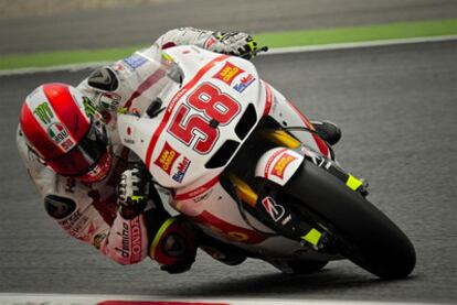 Simoncelli, en los entrenamientos de ayer en Montmeló.