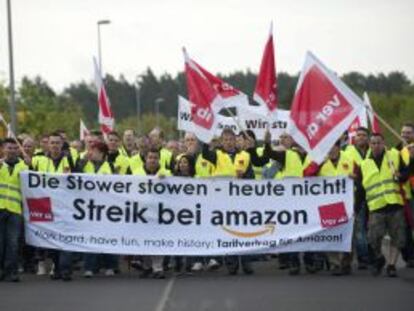 Empleados de Amazon protestan en Bad Hersfeld (Alemania).