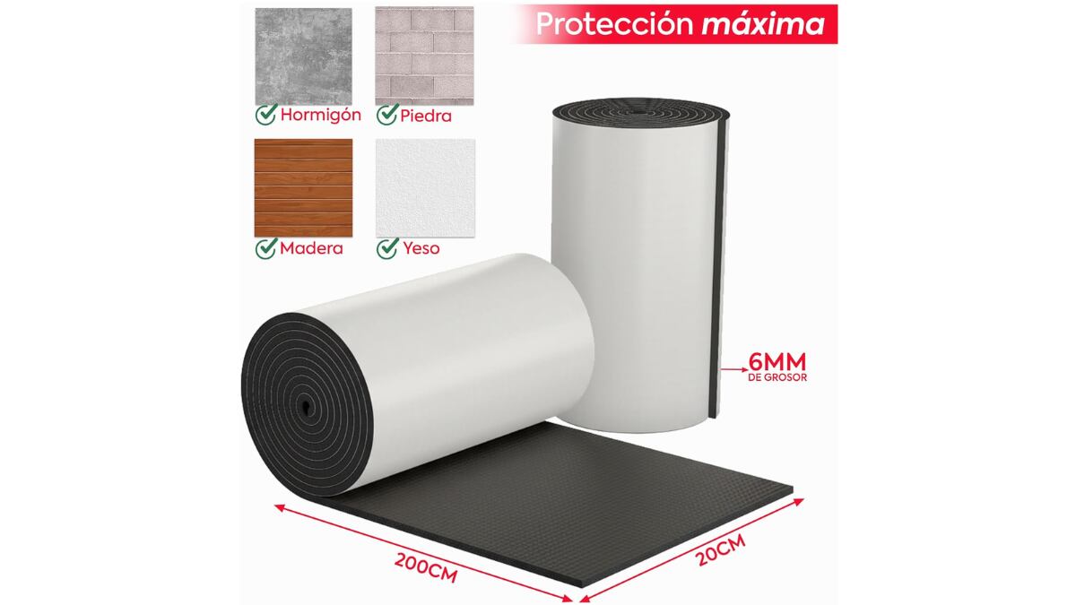 Este protector para las paredes se puede colocar en diferentes tipos de superficies.