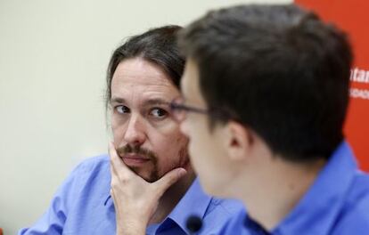 Pablo Iglesias i Iñigo Errejon, als cursos d'El Escorial (Madrid).