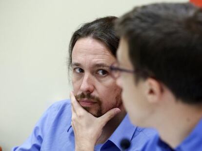 Pablo Iglesias i Iñigo Errejon, als cursos d'El Escorial (Madrid).