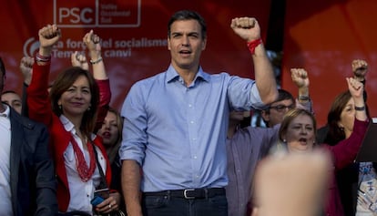 Pedro Sánchez, durant l'acte celebrat a Sabadell