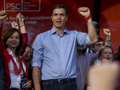 Pedro Sánchez, durant l'acte celebrat a Sabadell