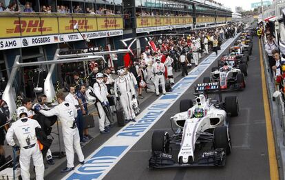 Imagen del pit lane en Australia.