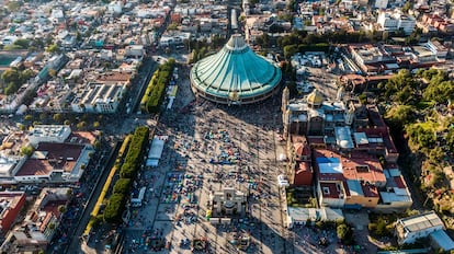 Vista aérea de la basílica de Guadalupe.