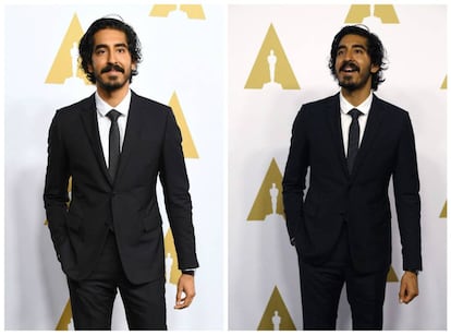 Dev Patel, de 26 años, el más radiante de la comida de los nominados al Oscar.