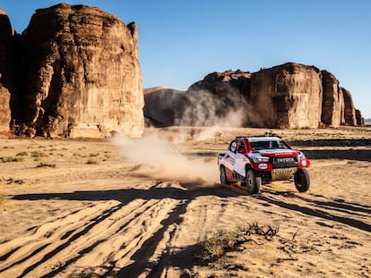 Fernando Alonso, en un rally en Arabia Saudí.